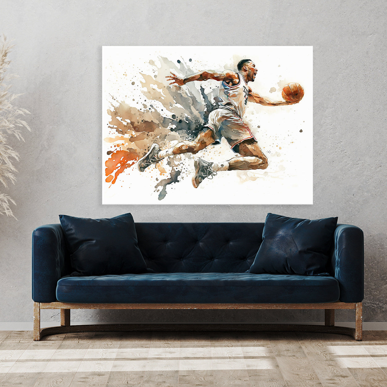 Basketball Watercolor Player 10 Wall Art