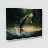 Bass Jumping Water 1 Wall Art