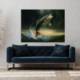 Bass Jumping Water 1 Wall Art