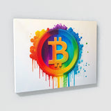 Bitcoin Bright Bold Rainbow 2 Wall Art