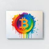 Bitcoin Bright Bold Rainbow 2 Wall Art