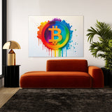 Bitcoin Bright Bold Rainbow 2 Wall Art