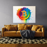 Bitcoin Bright Bold Rainbow 2 Wall Art