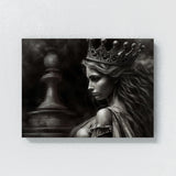 Chess Piece Charcoal Queen 12 Wall Art