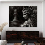 Chess Piece Charcoal Queen 12 Wall Art