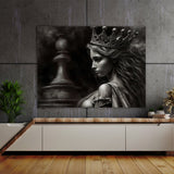 Chess Piece Charcoal Queen 12 Wall Art
