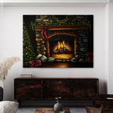 Christmas Fireplace 4 Wall Art