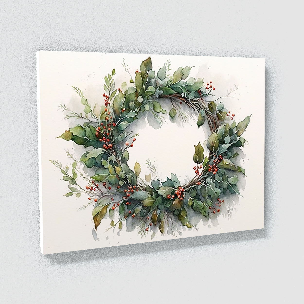 Christmas Wreath Watercolor 7 Wall Art