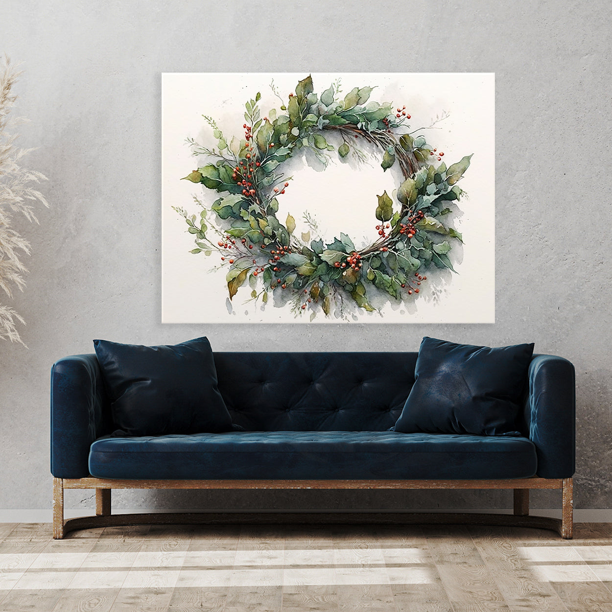 Christmas Wreath Watercolor 7 Wall Art