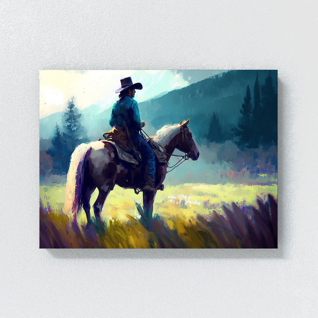 Cowboy Atmospheric Colorful 1 Wall Art