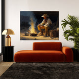 Cowboy Campfire Desert 36 Wall Art