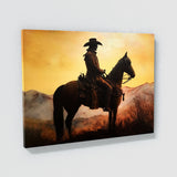 Cowboy Encaustic Sunset 10 Wall Art