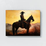 Cowboy Encaustic Sunset 10 Wall Art