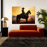 Cowboy Encaustic Sunset 10 Wall Art
