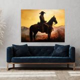 Cowboy Encaustic Sunset 10 Wall Art