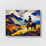 Cowboy Expressionist Landscape 22 Wall Art