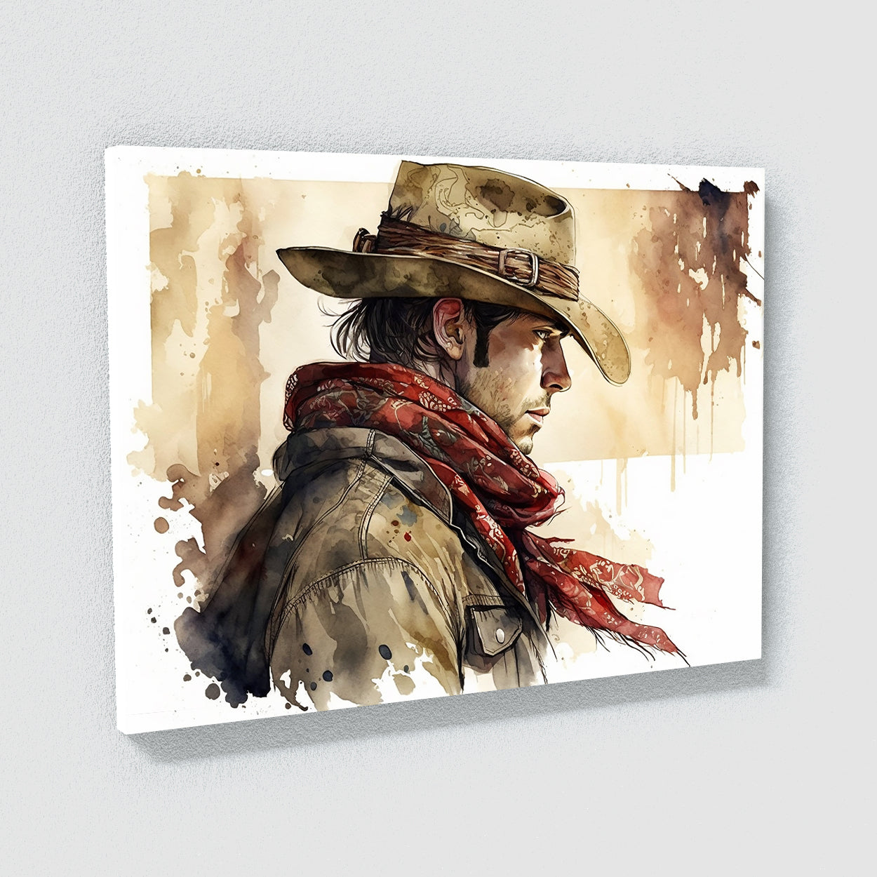 Cowboy Watercolor Ink 9 Wall Art