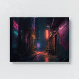 Cyberpunk Neon Alleyway Graffiti 4 Wall Art