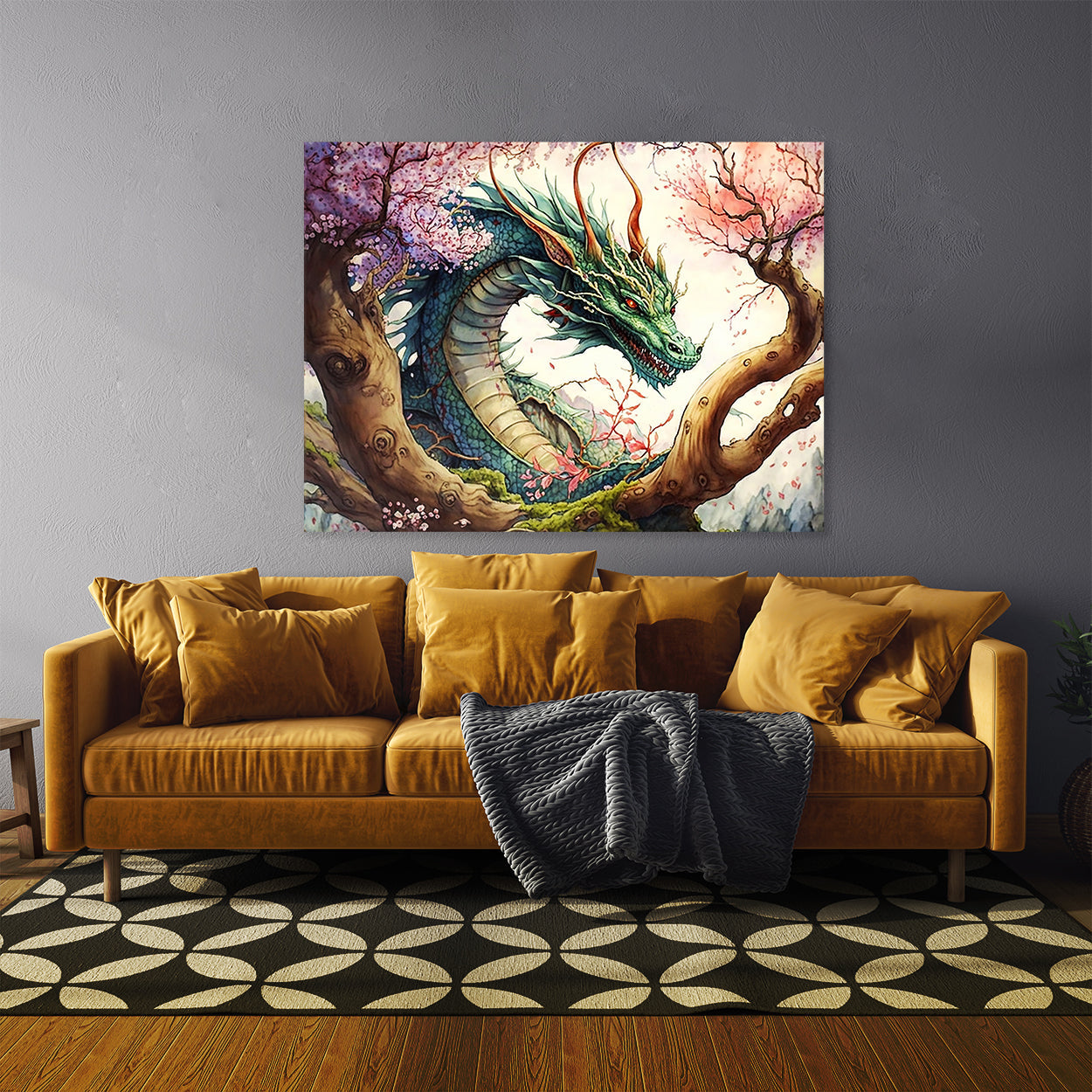Dragon Art Watercolor 19 Wall Art