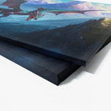 Fantasy Dragon Mountain Range 3 Wall Art