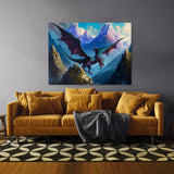 Fantasy Dragon Mountain Range 3 Wall Art