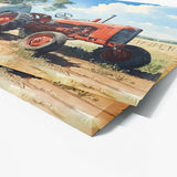 Farm Watercolor Tractor Blue Sky 1 Wall Art