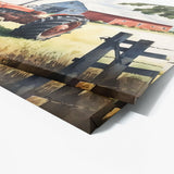 Farm Watercolor Tractor Blue Sky 2 Wall Art