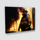 Firefighter Burning Building 2 Wall Art