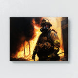 Firefighter Burning Building 2 Wall Art