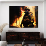 Firefighter Burning Building 2 Wall Art