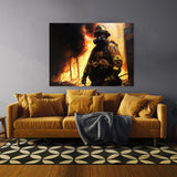 Firefighter Burning Building 2 Wall Art