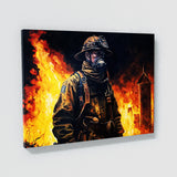 Firefighter Burning Building 5 Wall Art