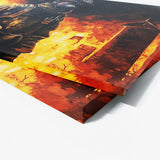 Firefighter Burning Building 5 Wall Art