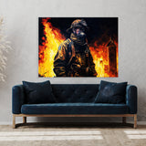 Firefighter Burning Building 5 Wall Art