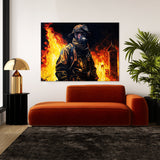 Firefighter Burning Building 5 Wall Art
