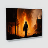 Firefighter Burning Illuminating 1 Wall Art
