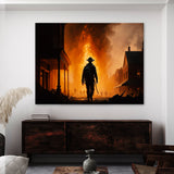 Firefighter Burning Illuminating 1 Wall Art