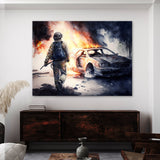 Firefighter Car Watercolor 8 Wall Art