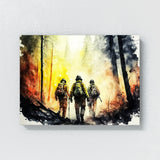 Firefighter Firefighters Forest 4 Wall Art
