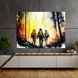 Firefighter Firefighters Forest 4 Wall Art