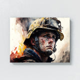 Firefighter Watercolor Intensity 13 Wall Art