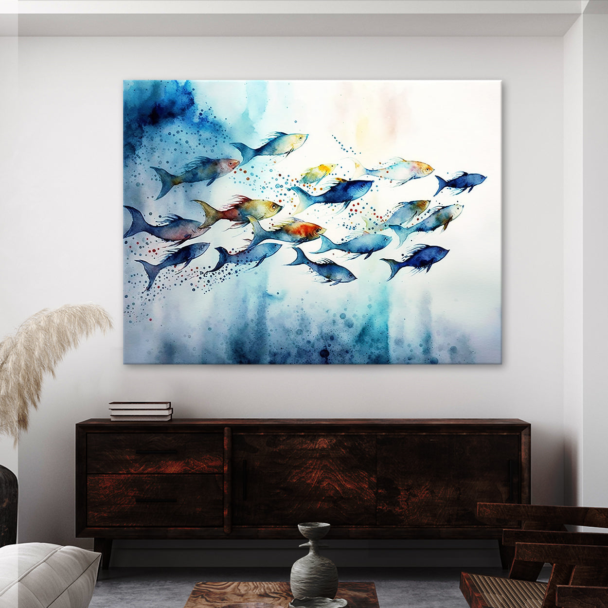 Fish Abstract Watercolor 20 Wall Art