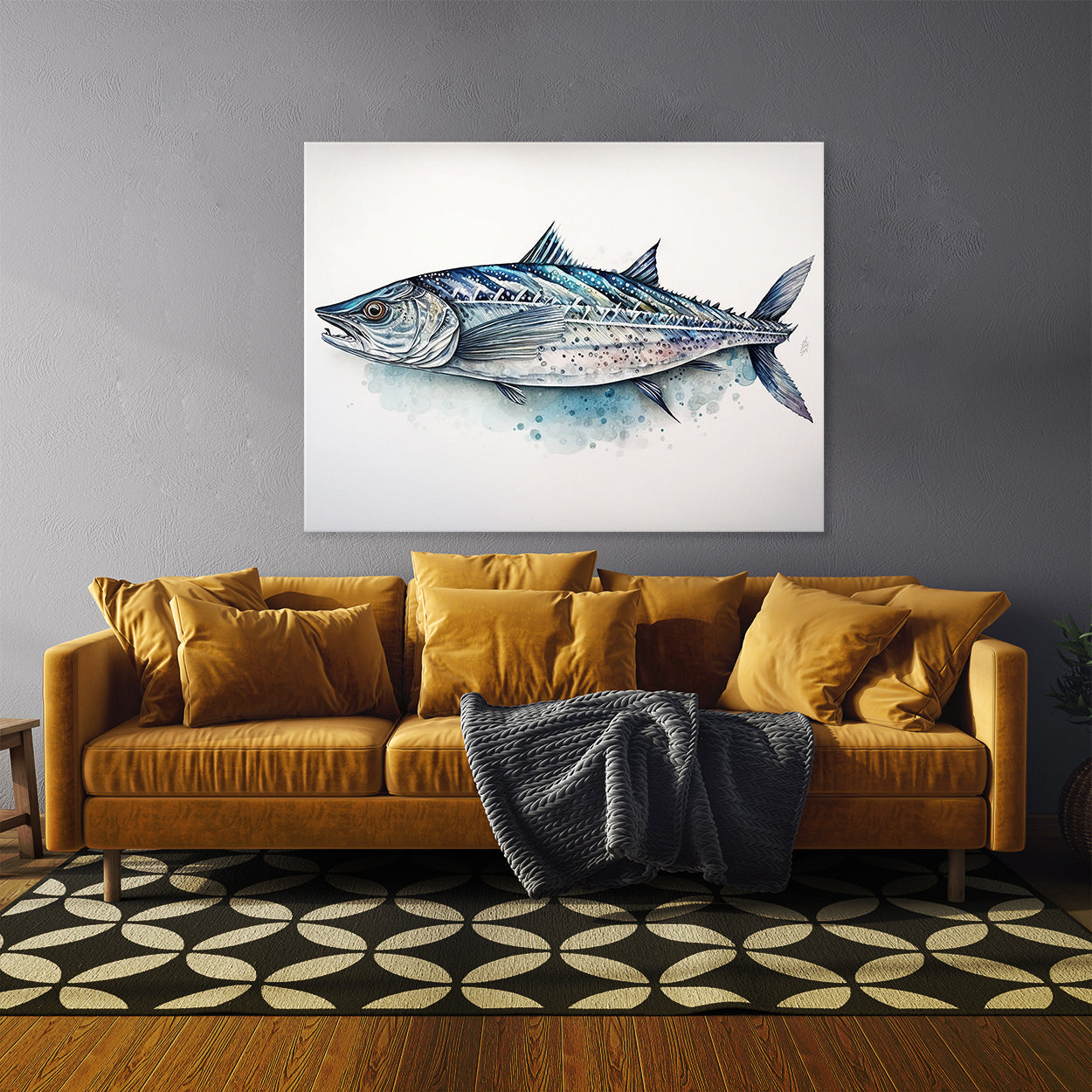 Fish Detailed Watercolor 21 Wall Art