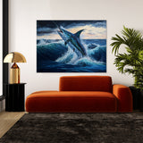Fish Vivid Blue Ocean Marlin 4 Wall Art