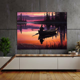Fishing Calm Lake Sunset 4 Wall Art