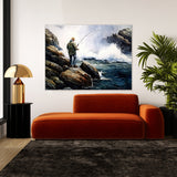 Fishing Fisherman Rocky 7 Wall Art