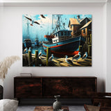 Fishing Harbor Boats 11 Wall Art