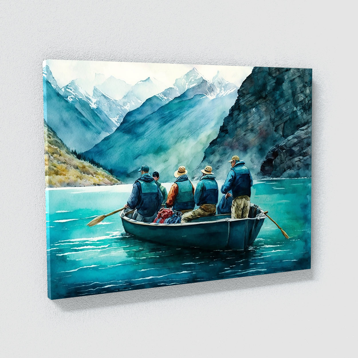 Fishing Watercolor Boat Scene 8 Wall Art