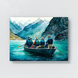 Fishing Watercolor Boat Scene 8 Wall Art