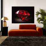 Gemstone Ruby Black Background 4 Wall Art